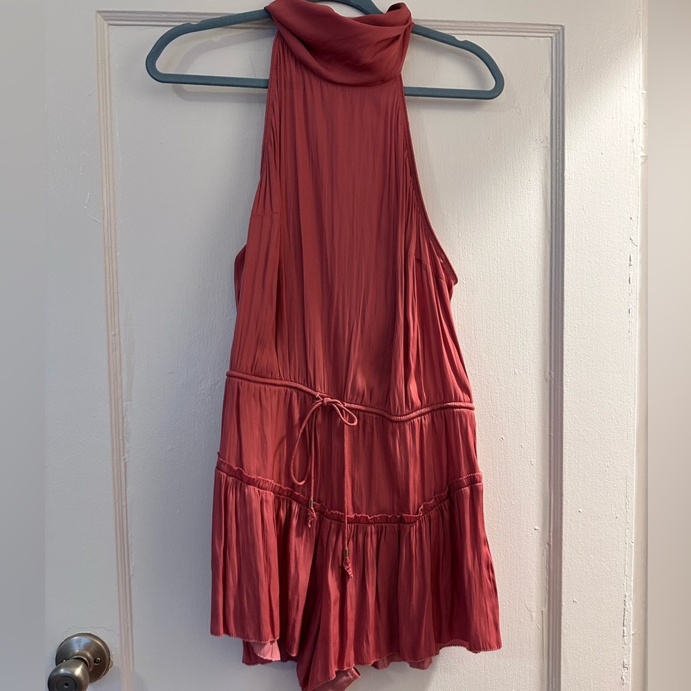 Orange Saylor Silky Romper